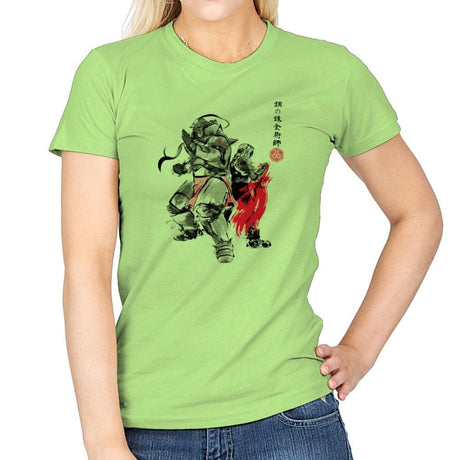 Brotherhood Sumi-E - Sumi Ink Wars - Womens T-Shirts RIPT Apparel Small / Mint Green