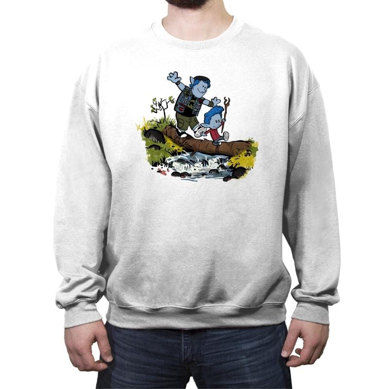 Brothers Adventures - Crew Neck Sweatshirt Crew Neck Sweatshirt RIPT Apparel Small / White