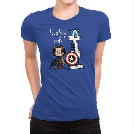 Bucky and Cap - Womens Premium T-Shirts RIPT Apparel Small / Royal