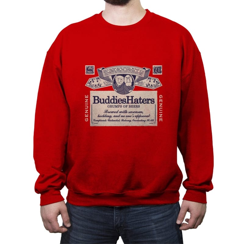 Buddies Haters - Crew Neck Sweatshirt Crew Neck Sweatshirt RIPT Apparel Small / Red