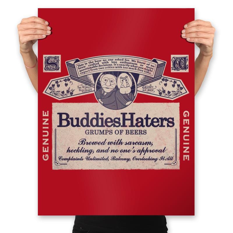 Buddies Haters - Prints Posters RIPT Apparel 18x24 / Red