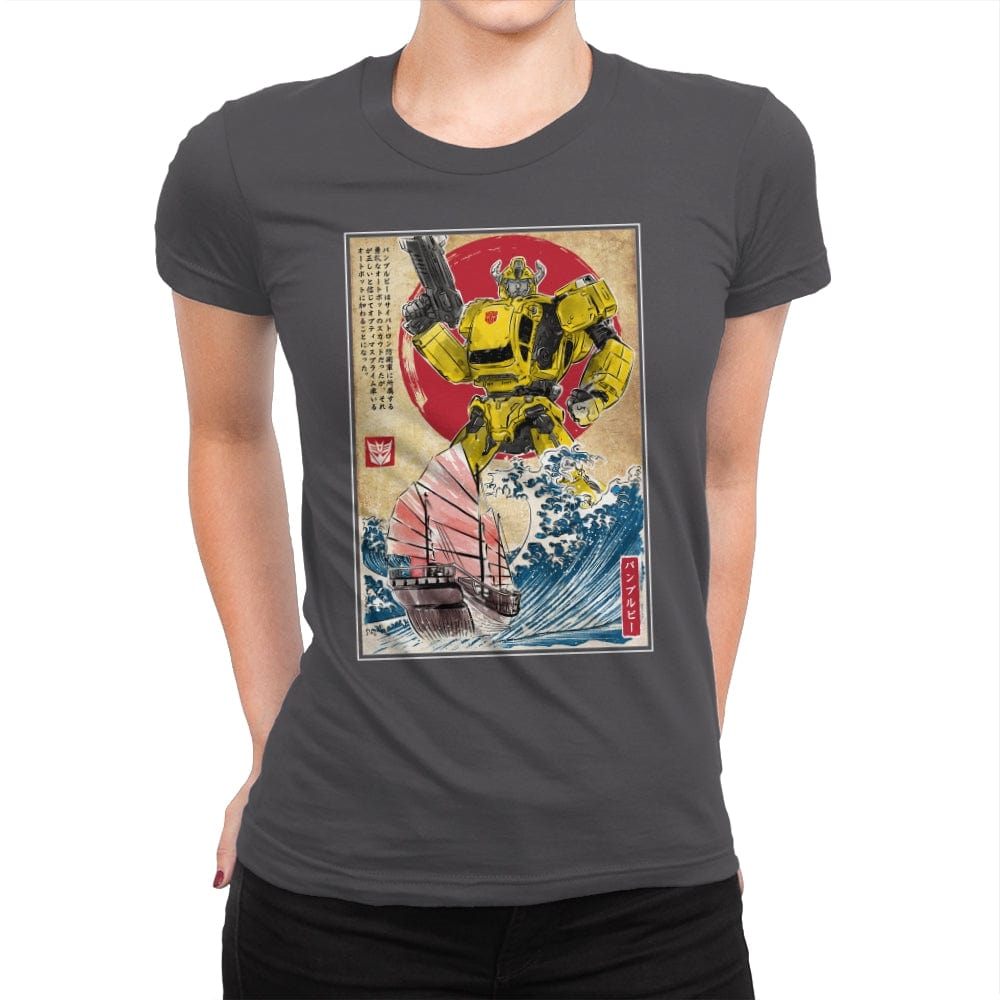Bumblebee in Japan - Womens Premium T-Shirts RIPT Apparel Small / Heavy Metal