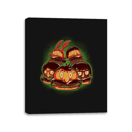 Burger Family - Canvas Wraps Canvas Wraps RIPT Apparel 11x14 / Black