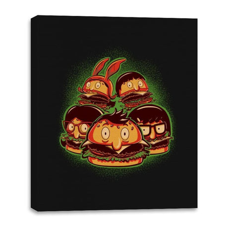 Burger Family - Canvas Wraps Canvas Wraps RIPT Apparel 16x20 / Black
