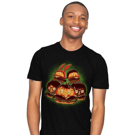 Burger Family - Mens T-Shirts RIPT Apparel Small / Black