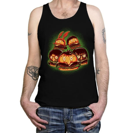 Burger Family - Tanktop Tanktop RIPT Apparel X-Small / Black