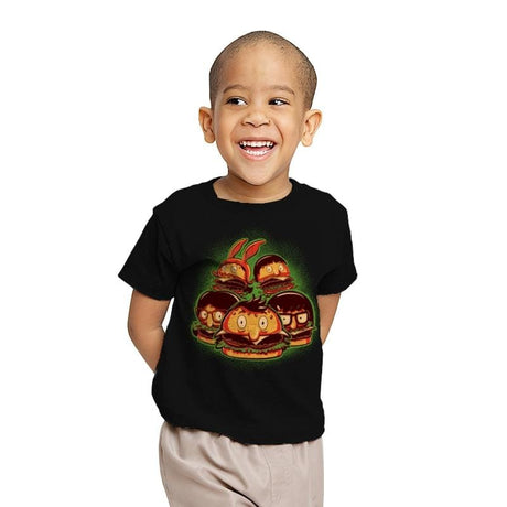 Burger Family - Youth T-Shirts RIPT Apparel X-small / Black
