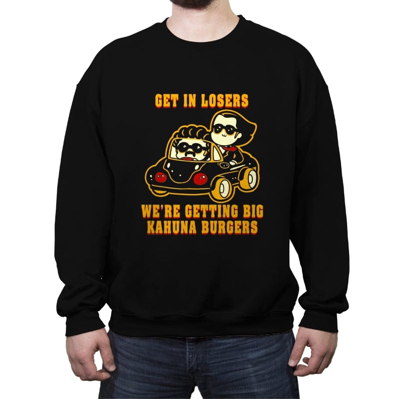 Burgers Fiction - Crew Neck Sweatshirt Crew Neck Sweatshirt RIPT Apparel Small / Black