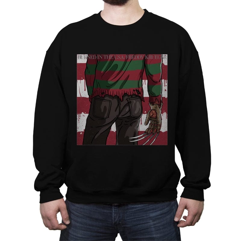 Burned - Crew Neck Sweatshirt Crew Neck Sweatshirt RIPT Apparel Small / Black