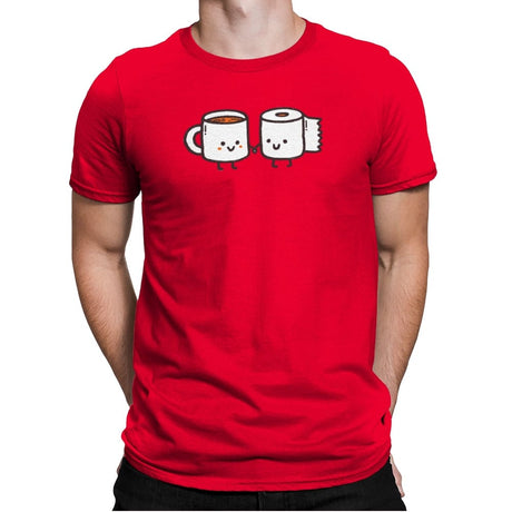 But First Coffee - Mens Premium T-Shirts RIPT Apparel Small / Red