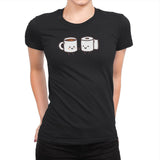 But First Coffee - Womens Premium T-Shirts RIPT Apparel Small / Black