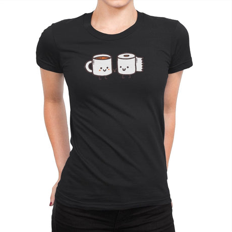 But First Coffee - Womens Premium T-Shirts RIPT Apparel Small / Black