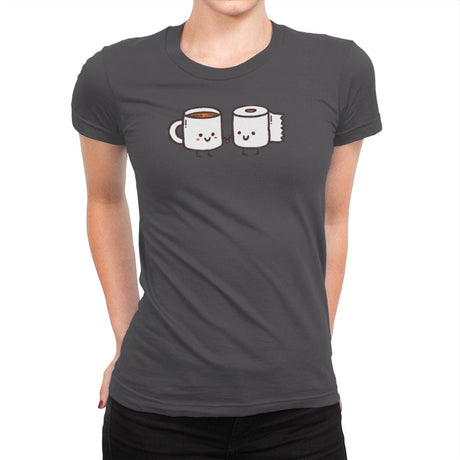 But First Coffee - Womens Premium T-Shirts RIPT Apparel Small / Heavy Metal
