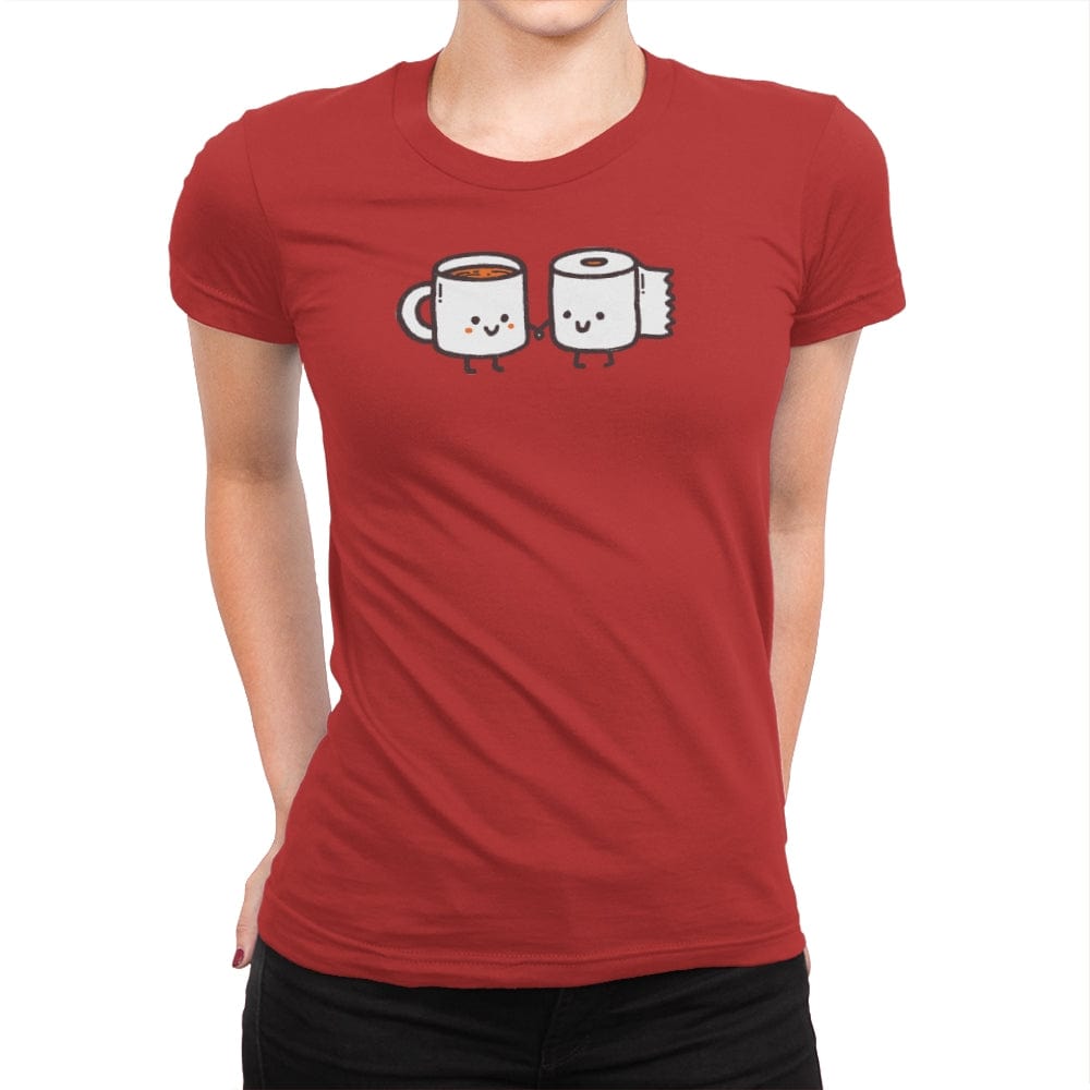 But First Coffee - Womens Premium T-Shirts RIPT Apparel Small / Red