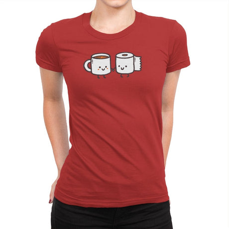 But First Coffee - Womens Premium T-Shirts RIPT Apparel Small / Red