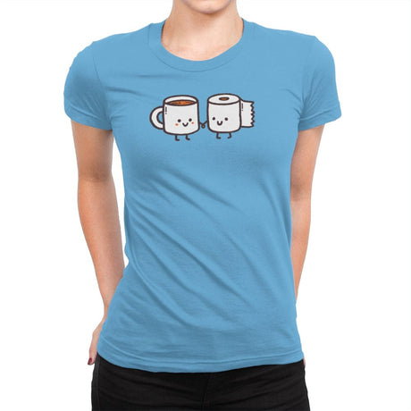 But First Coffee - Womens Premium T-Shirts RIPT Apparel Small / Turquoise