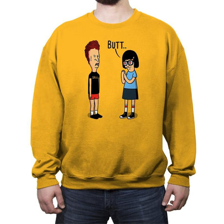 Butt.. - Crew Neck Sweatshirt Crew Neck Sweatshirt RIPT Apparel Small / Gold