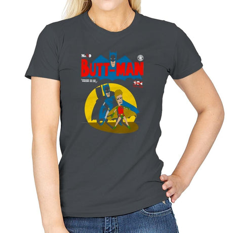 Butt-Man Exclusive - Womens T-Shirts RIPT Apparel Small / Charcoal