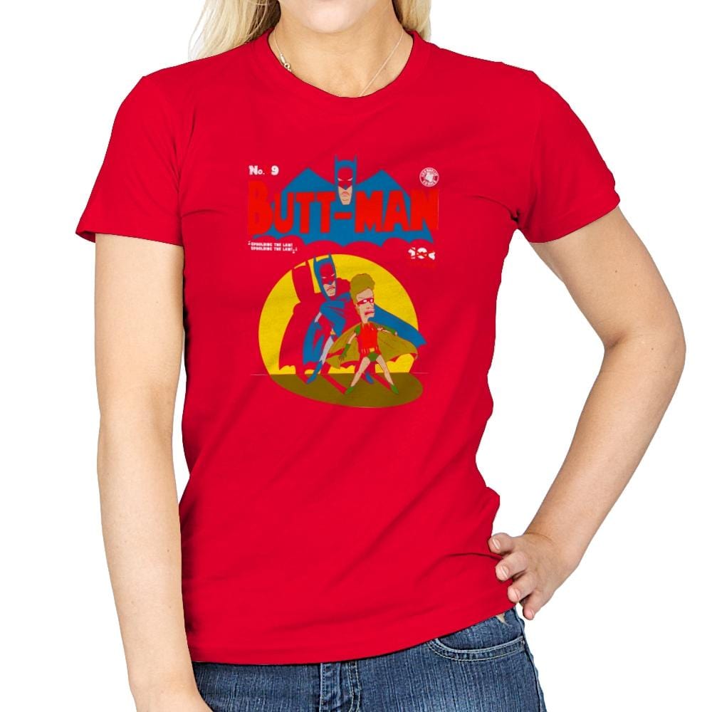 Butt-Man Exclusive - Womens T-Shirts RIPT Apparel Small / Red
