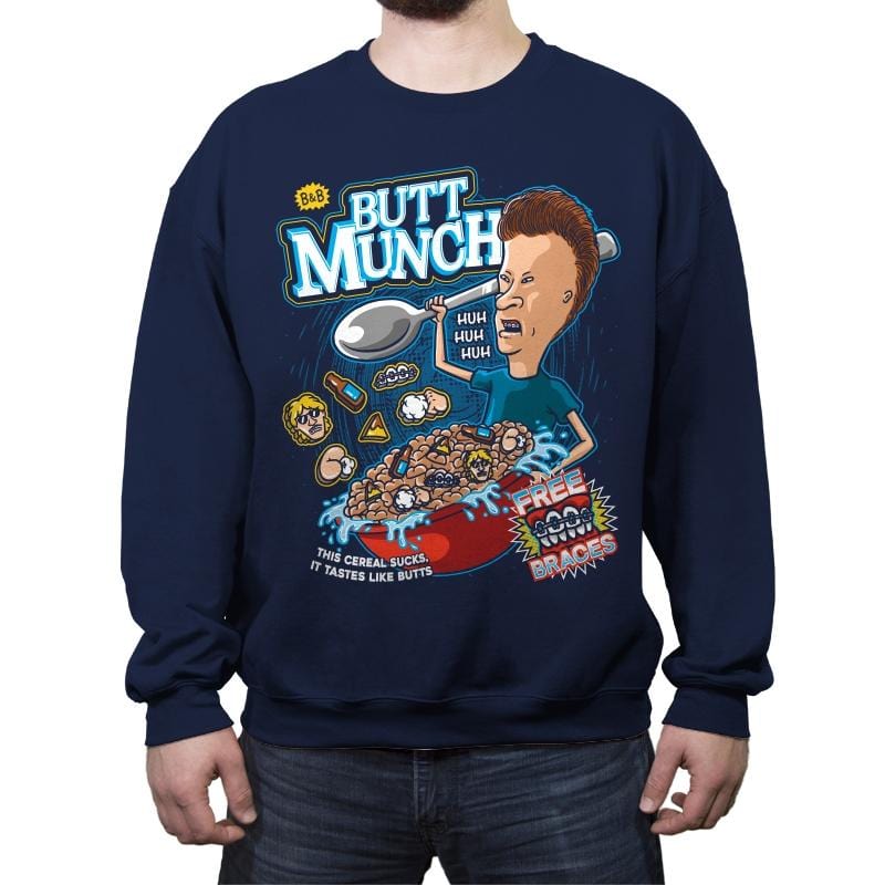 Butt Munch - Crew Neck Sweatshirt Crew Neck Sweatshirt RIPT Apparel Small / Navy
