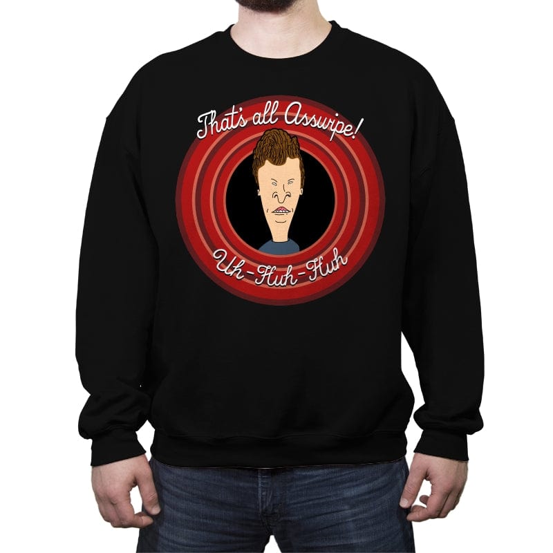Butt Tunes - Crew Neck Sweatshirt Crew Neck Sweatshirt RIPT Apparel Small / Black
