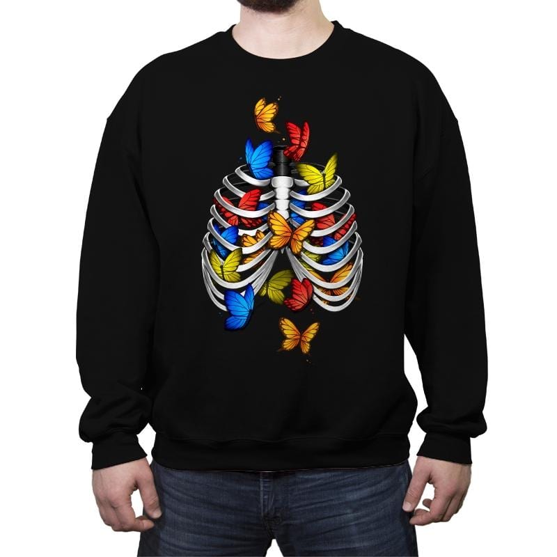 Butterflies In My Stomach - Crew Neck Sweatshirt Crew Neck Sweatshirt RIPT Apparel Small / Black