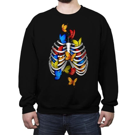 Butterflies In My Stomach - Crew Neck Sweatshirt Crew Neck Sweatshirt RIPT Apparel Small / Black