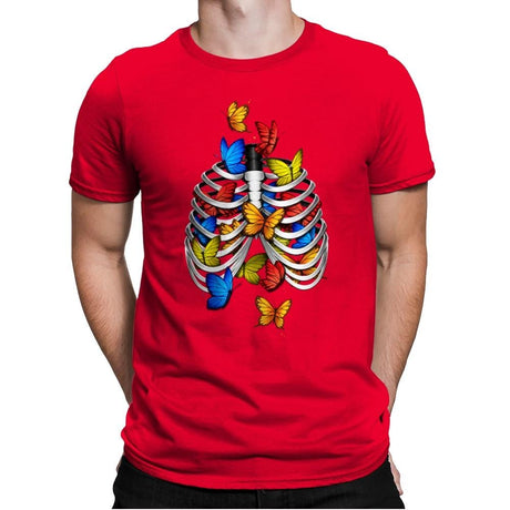 Butterflies In My Stomach - Mens Premium T-Shirts RIPT Apparel Small / Red