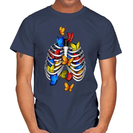 Butterflies In My Stomach - Mens T-Shirts RIPT Apparel Small / Navy