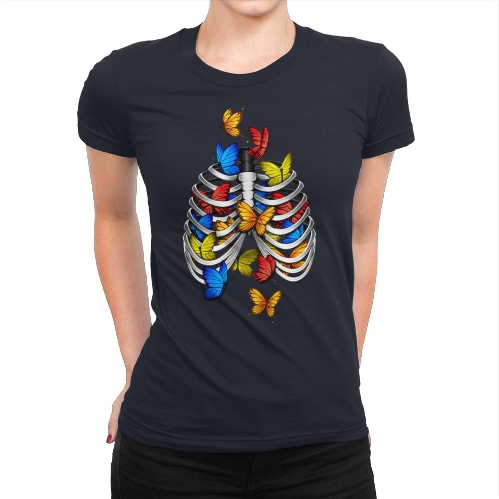 Butterflies In My Stomach - Womens Premium T-Shirts RIPT Apparel Small / Midnight Navy
