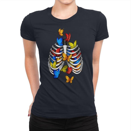 Butterflies In My Stomach - Womens Premium T-Shirts RIPT Apparel Small / Midnight Navy