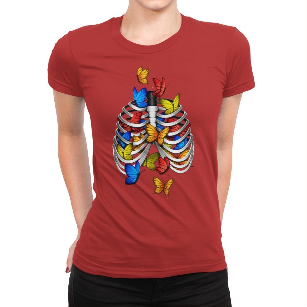 Butterflies In My Stomach - Womens Premium T-Shirts RIPT Apparel Small / Red