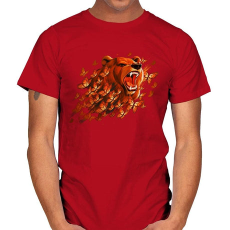 Butterfly Bear - Mens T-Shirts RIPT Apparel Small / Red