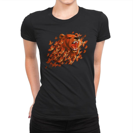 Butterfly Bear - Womens Premium T-Shirts RIPT Apparel Small / Black