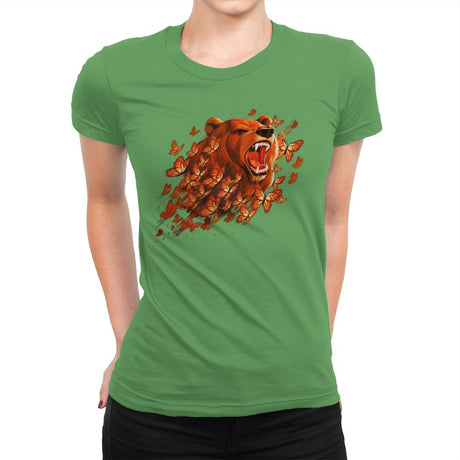 Butterfly Bear - Womens Premium T-Shirts RIPT Apparel Small / Kelly