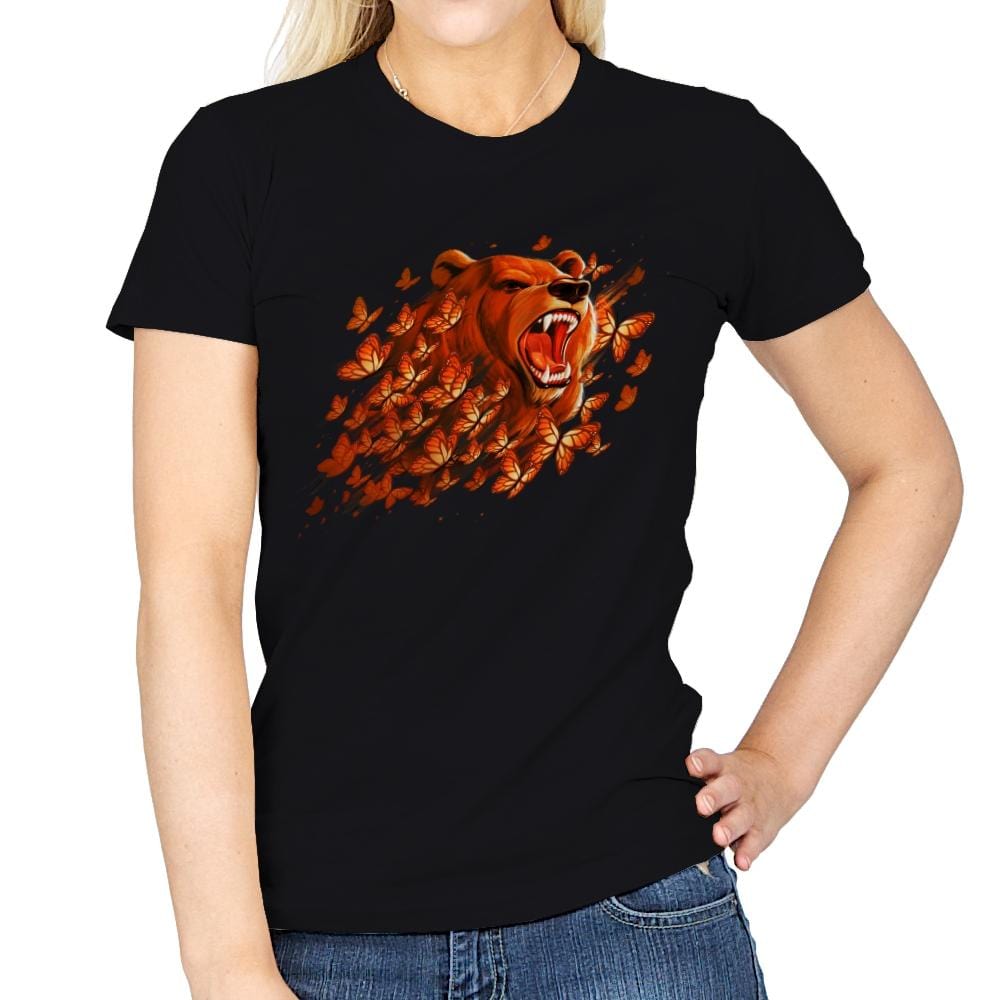 Butterfly Bear - Womens T-Shirts RIPT Apparel Small / Black
