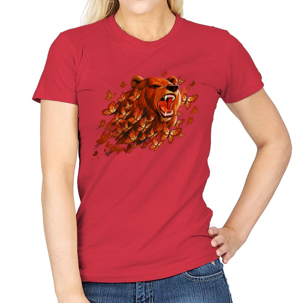 Butterfly Bear - Womens T-Shirts RIPT Apparel Small / Red