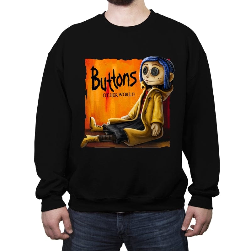 Buttons - Crew Neck Sweatshirt Crew Neck Sweatshirt RIPT Apparel Small / Black