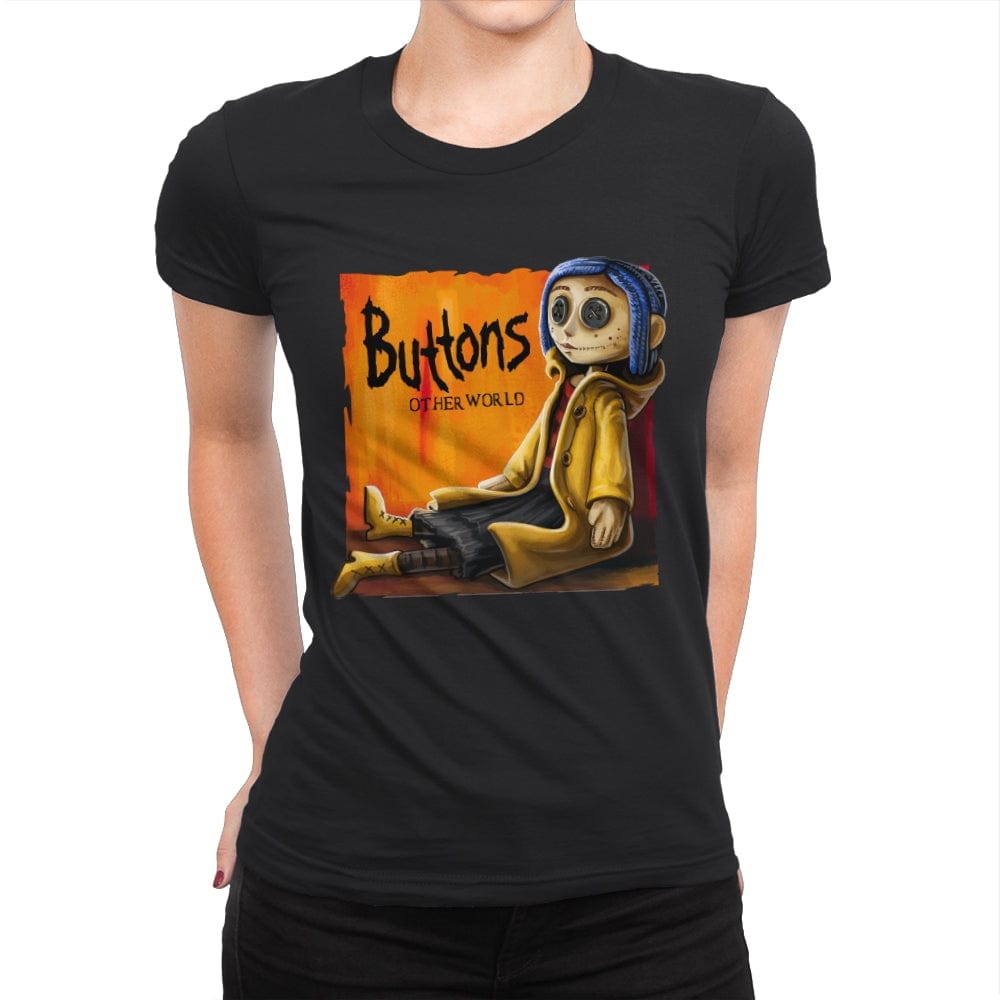Buttons - Womens Premium T-Shirts RIPT Apparel Small / Black