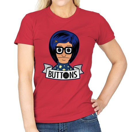Buttons - Womens T-Shirts RIPT Apparel Small / Red