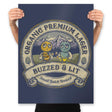 Buzzed and Lit Lager - Prints Posters RIPT Apparel 18x24 / Navy