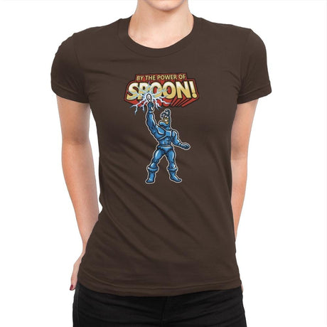 By The Power of Spoon! Exclusive - 90s Kid - Womens Premium T-Shirts RIPT Apparel Small / Dark Chocolate