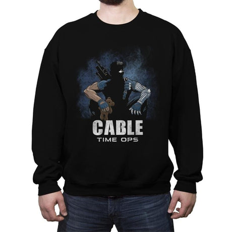 Cable Time Ops - Crew Neck Sweatshirt Crew Neck Sweatshirt RIPT Apparel Small / Black