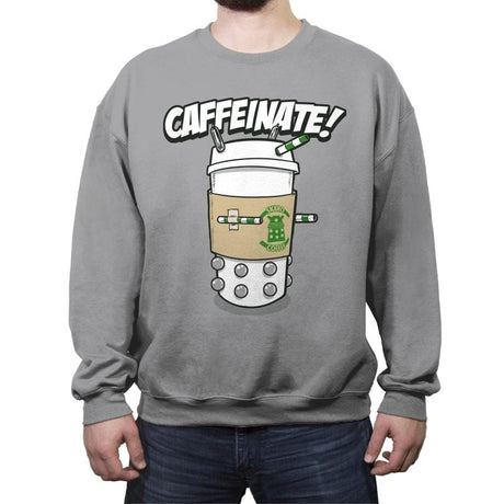 Caffeinate Me - Crew Neck Sweatshirt Crew Neck Sweatshirt RIPT Apparel Small / Sport Gray