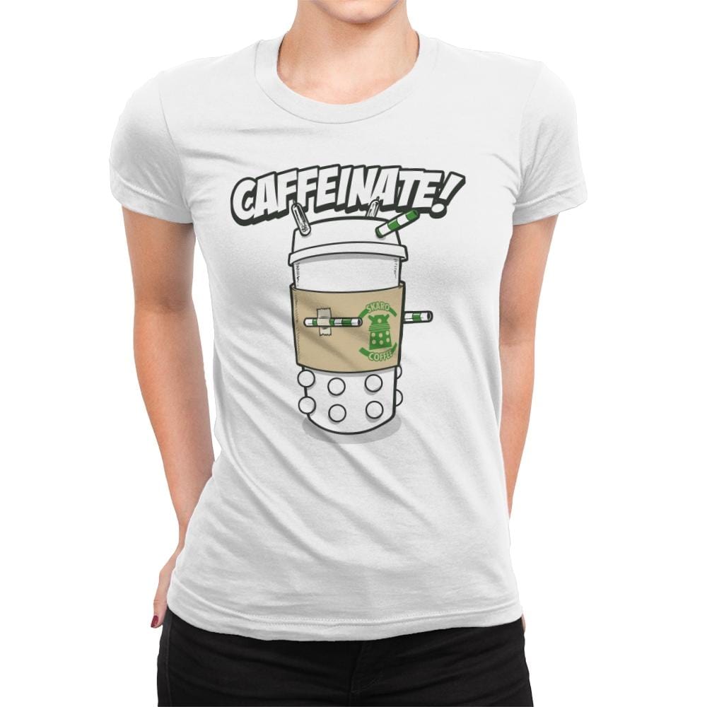 Caffeinate Me - Womens Premium T-Shirts RIPT Apparel Small / White