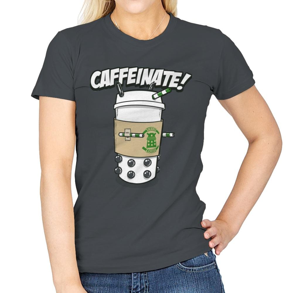 Caffeinate Me - Womens T-Shirts RIPT Apparel Small / Charcoal