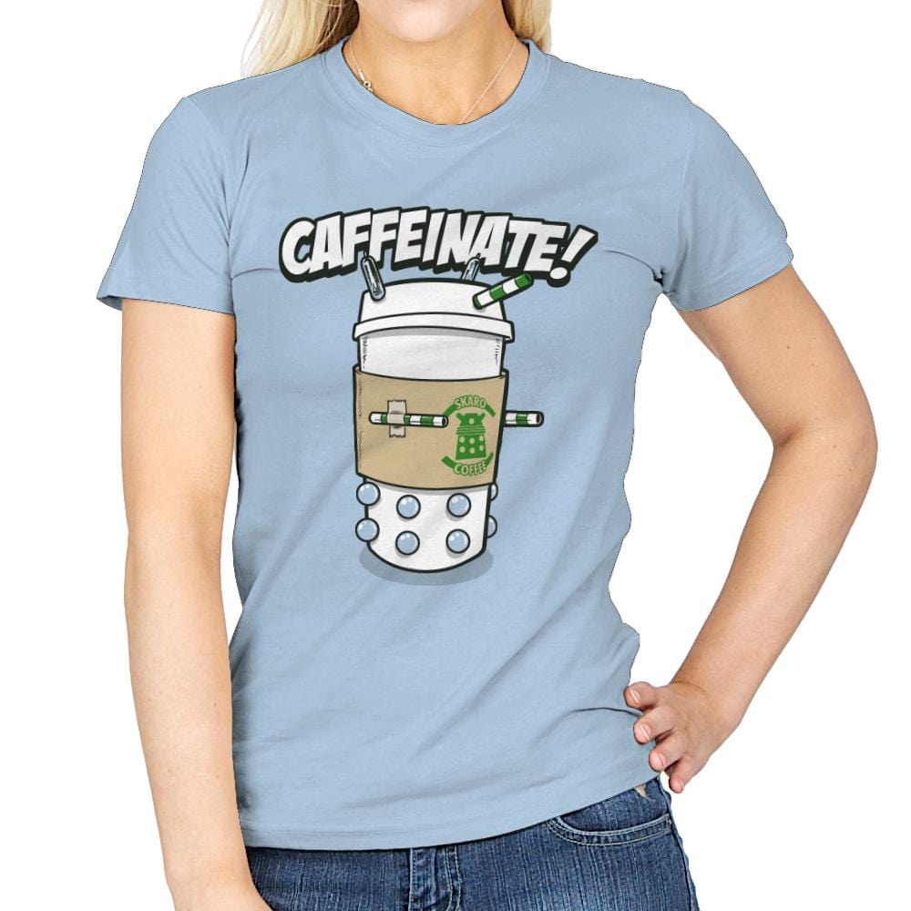Caffeinate Me - Womens T-Shirts RIPT Apparel Small / Light Blue