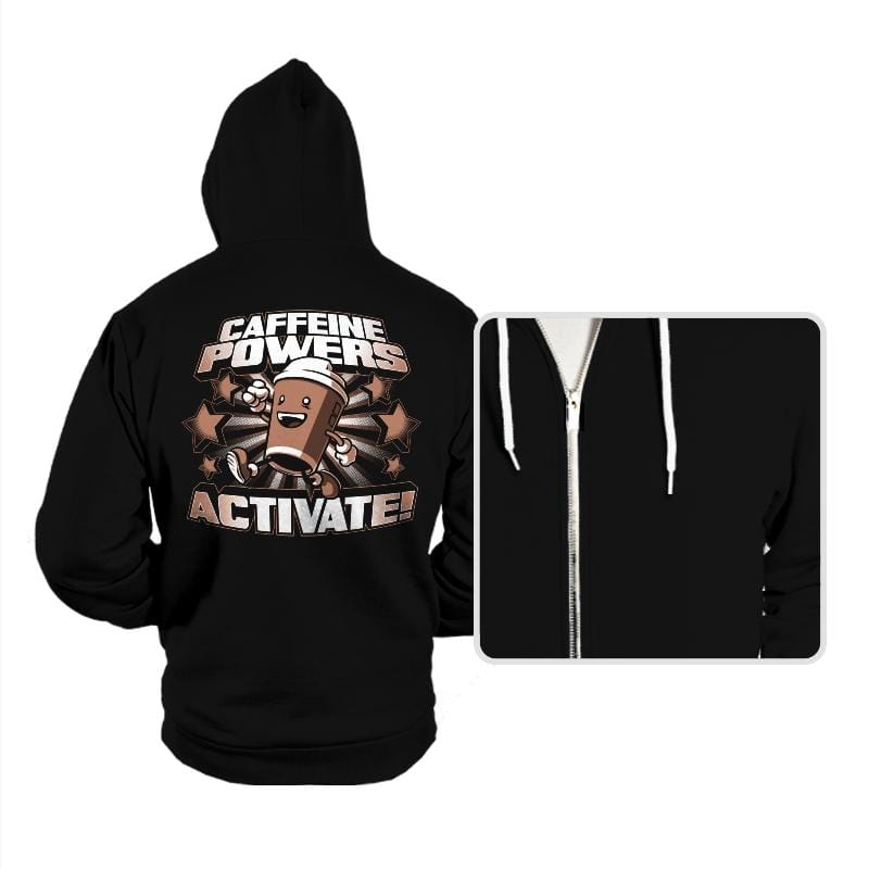 Caffeine Powers... Activate! - Hoodies Hoodies RIPT Apparel Small / Black