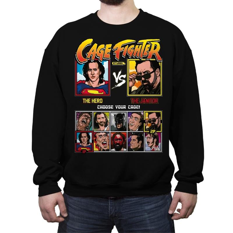 Cage Fighter 2 Turbo - Crew Neck Sweatshirt Crew Neck Sweatshirt RIPT Apparel Small / Black