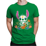 Calavera Alien - Mens Premium T-Shirts RIPT Apparel Small / Kelly Green